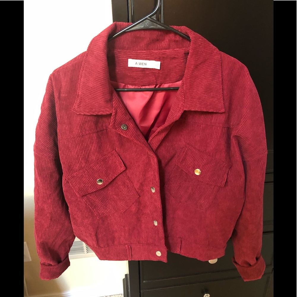 Crop corduroy jacket medium